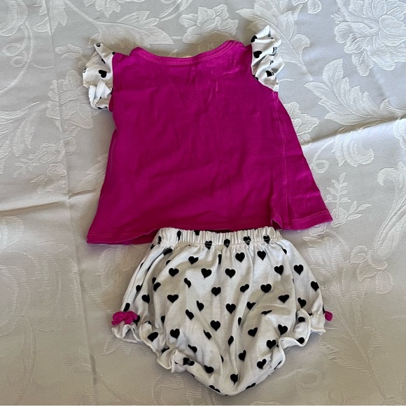 Baby Girl 2 piece matching set heart pattern 3month - Picture 3 of 5